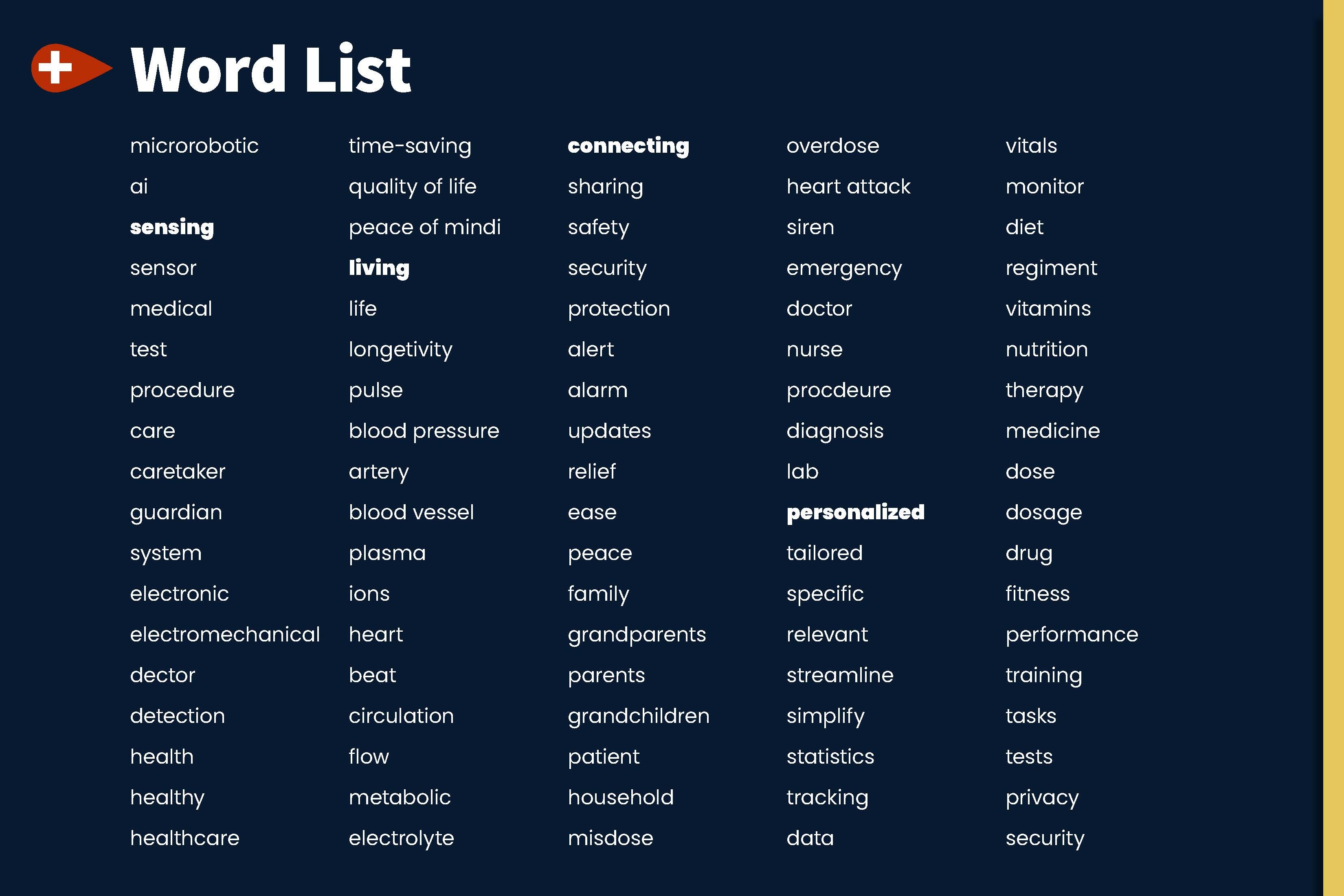 MedSense Word List