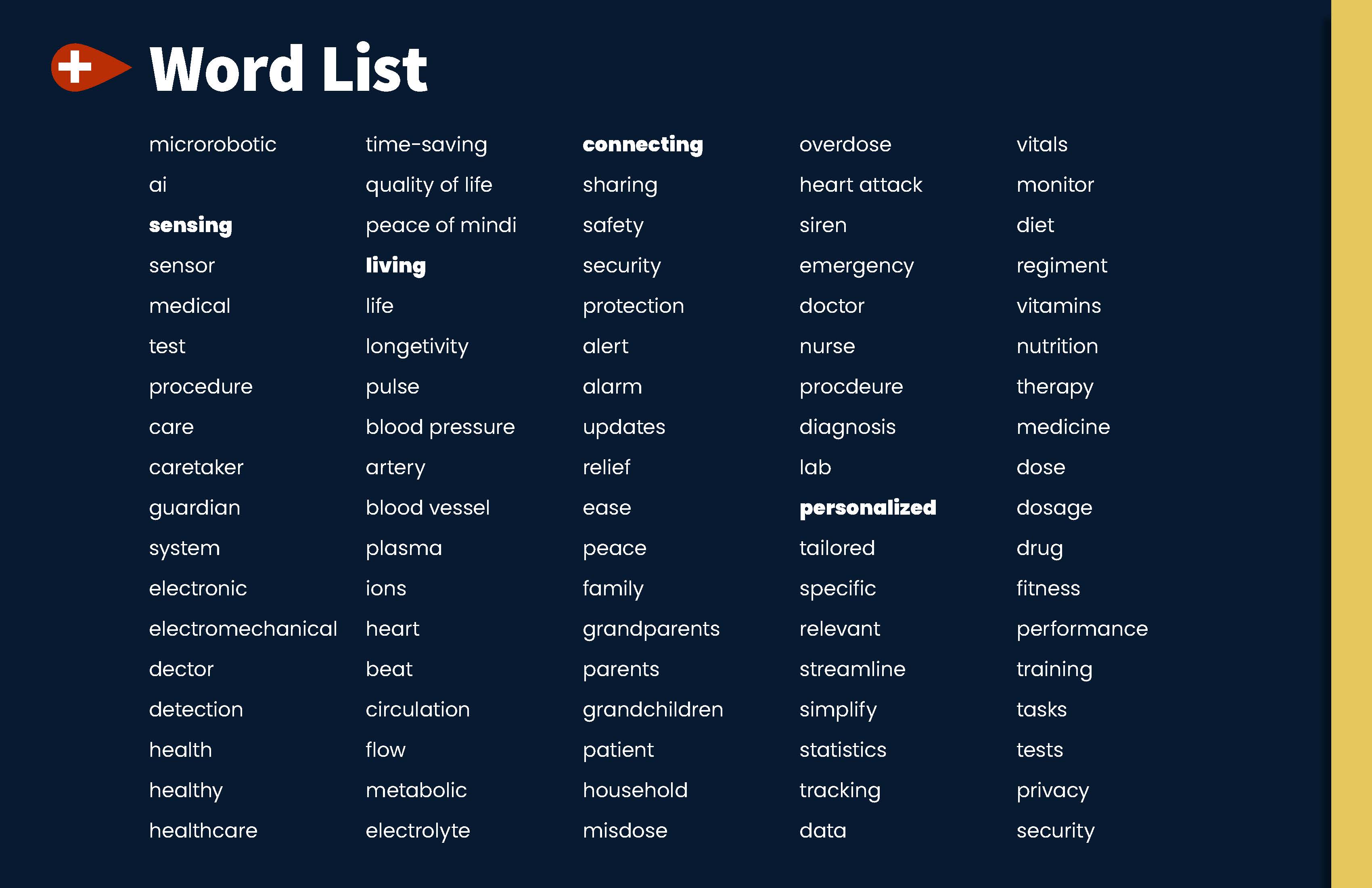 MedSense Word List